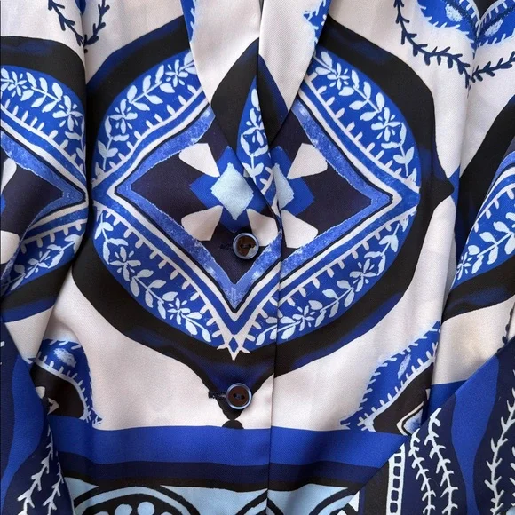 Blue and Black Patterned Romper